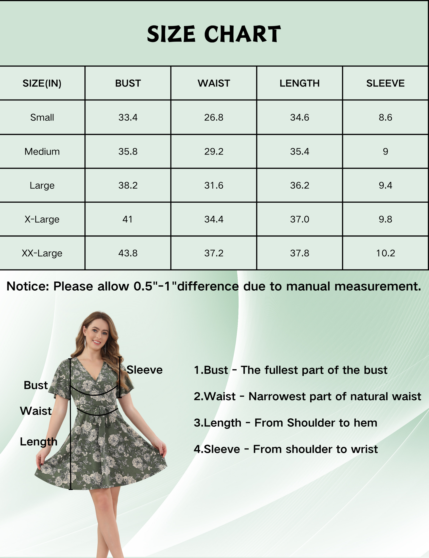 Women's Casual Spring Floral Dress Short Sleeve Wrap V Neck Fit and Flare Sexy Summer Dresses Sunflower